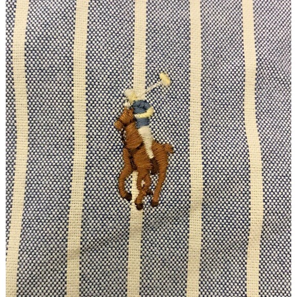 Ralph Lauren Classic Fit Shirt Men's XL - 18 Blue Stripe LS Button Down Pony - Picture 1 of 12
